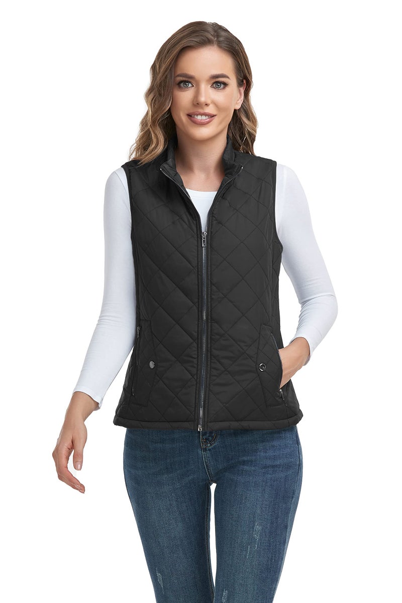 LONGKING 2025 Upgraded, Women's Outwear Vest With One Inner Pocket - Stand Collar Lightweight Zip Quilted Vest for Women - Image 4