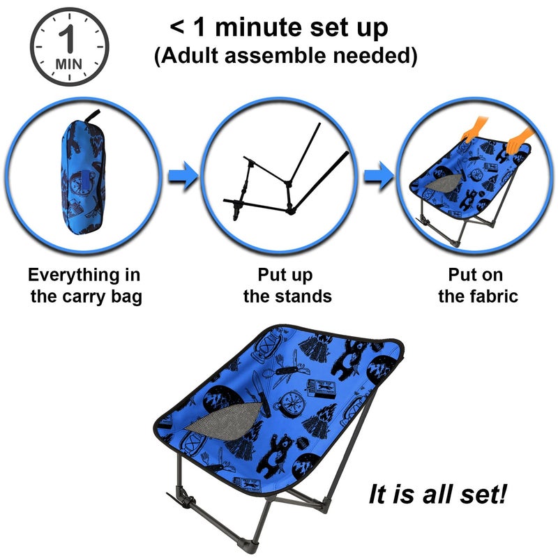 KidzAdventure Youth and Kids Camping Chair | Ultra Lightweight, Foldable and Heavy Duty | Ideal Indoor/Outdoor Kid Chair for Camping, Beach, Sports and Lawn - Image 5