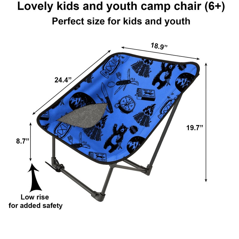KidzAdventure Youth and Kids Camping Chair | Ultra Lightweight, Foldable and Heavy Duty | Ideal Indoor/Outdoor Kid Chair for Camping, Beach, Sports and Lawn - Image 2
