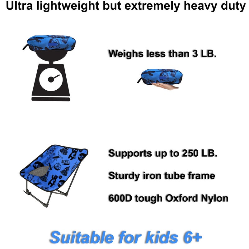 KidzAdventure Youth and Kids Camping Chair | Ultra Lightweight, Foldable and Heavy Duty | Ideal Indoor/Outdoor Kid Chair for Camping, Beach, Sports and Lawn - Image 3
