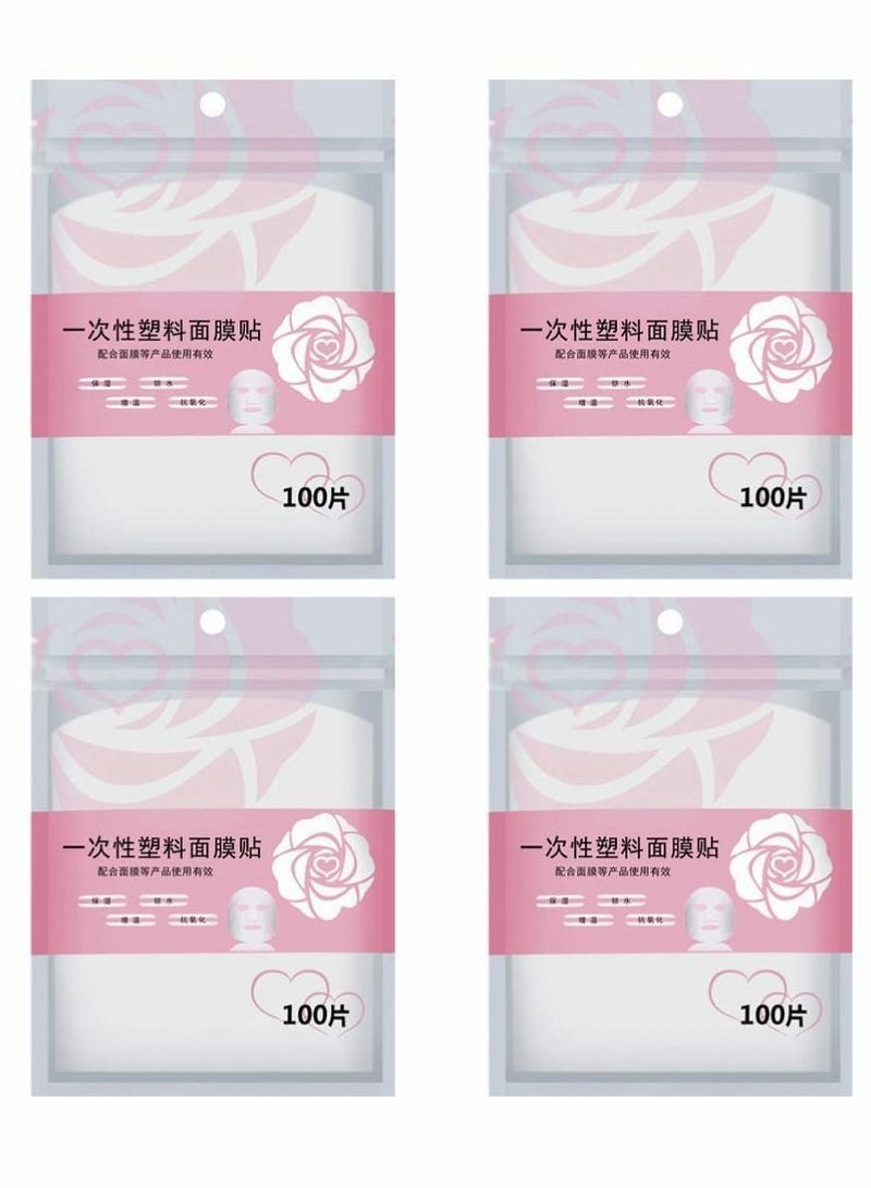 Generic 400Pcs DIY Facial Sheet Plastic Disposable Spa Skin Care Pre-cut Paper Film for Home and Salon Clear  - Image 1