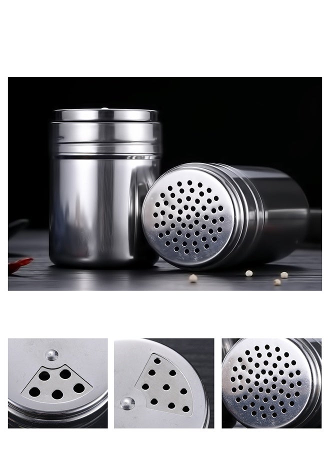 زجاجة التوابل ، الفولاذ المقاوم للصدأ الخرافة شاكر مع غطاء الملح والفلفل شاكرز التوابل الفلفل شاكر التوابل شاكر للطبخ المطبخ الخبز الملح الحلوى - Image 1