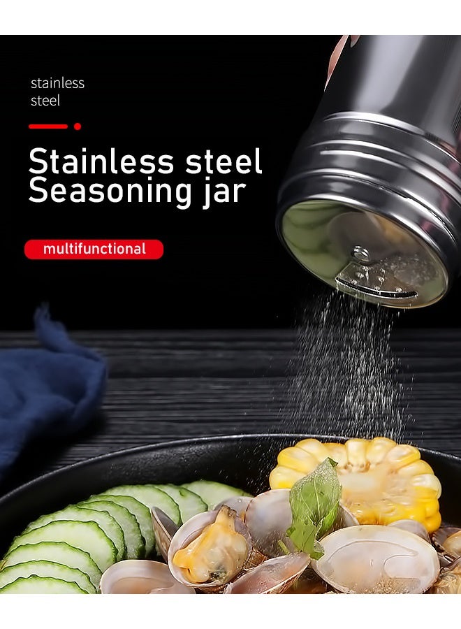 زجاجة التوابل ، الفولاذ المقاوم للصدأ الخرافة شاكر مع غطاء الملح والفلفل شاكرز التوابل الفلفل شاكر التوابل شاكر للطبخ المطبخ الخبز الملح الحلوى - Image 2