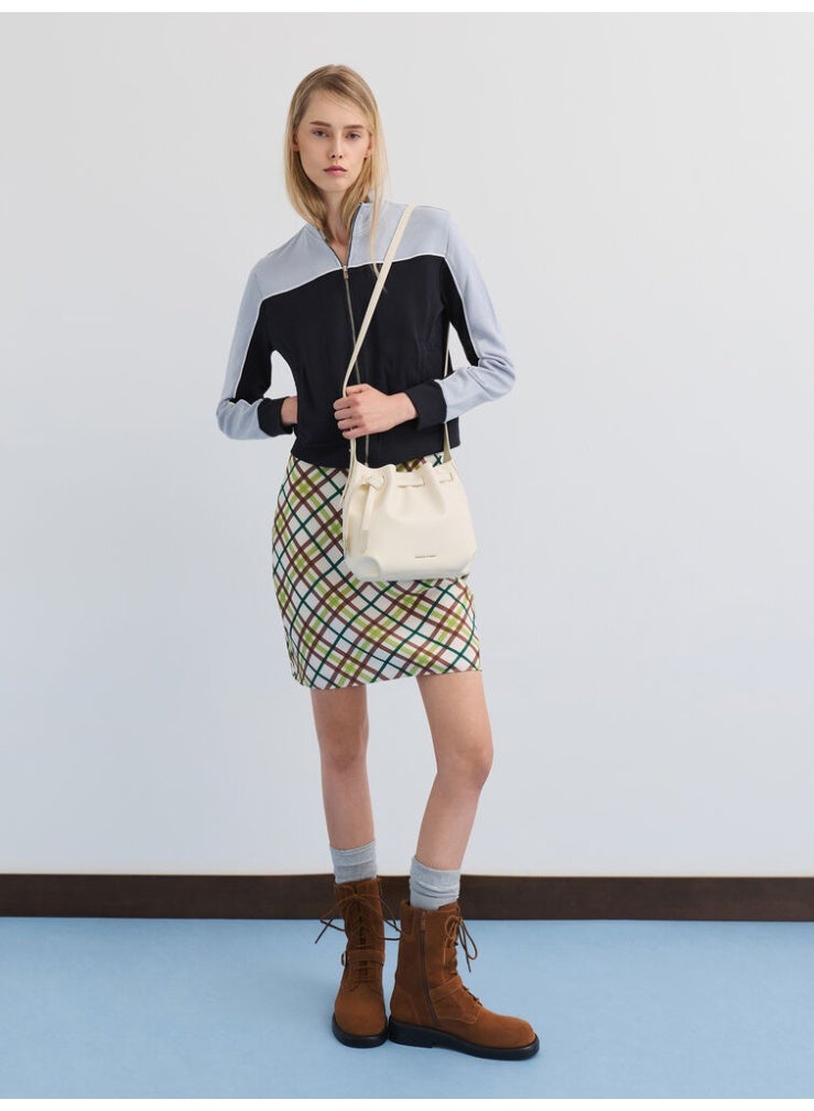 Charles & Keith Clementine Metallic-Accent Drawstring Bucket Bag - Image 4