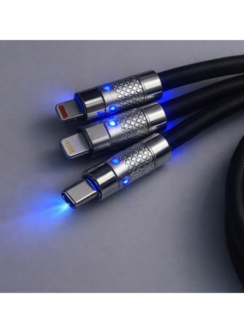 كابل شحن سريع 3 في 1 من USB-A إلى Type-C / Lightning / Micro USB - Image 3