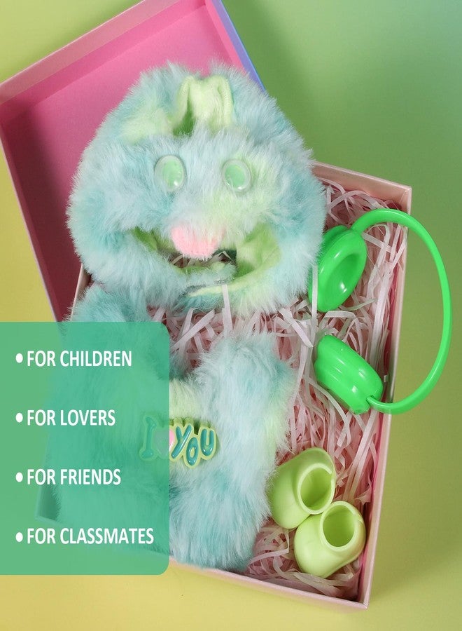 GQNDGN 17cm Doll Clothes Set for Labubu Dress Up,Cute Outfit ,4 Piece Hat Overalls Headphones Shoes Dolls Clothing Accessories(NO Doll) (Green) - Image 5