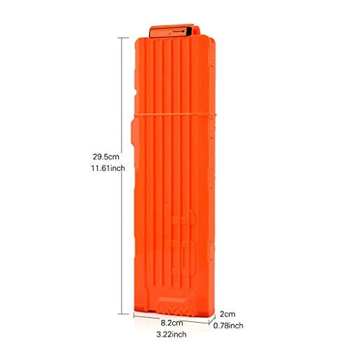 PATPAT® Soft Bullet Clip Quick Reload Clip for Nerf Elite Series Pack of 18 Bullets Ammo Cartridge Dart Nerf Clip, Toy Gun for Nerf Gun Bullet, Best Gifts for Boys - Orange - Image 2
