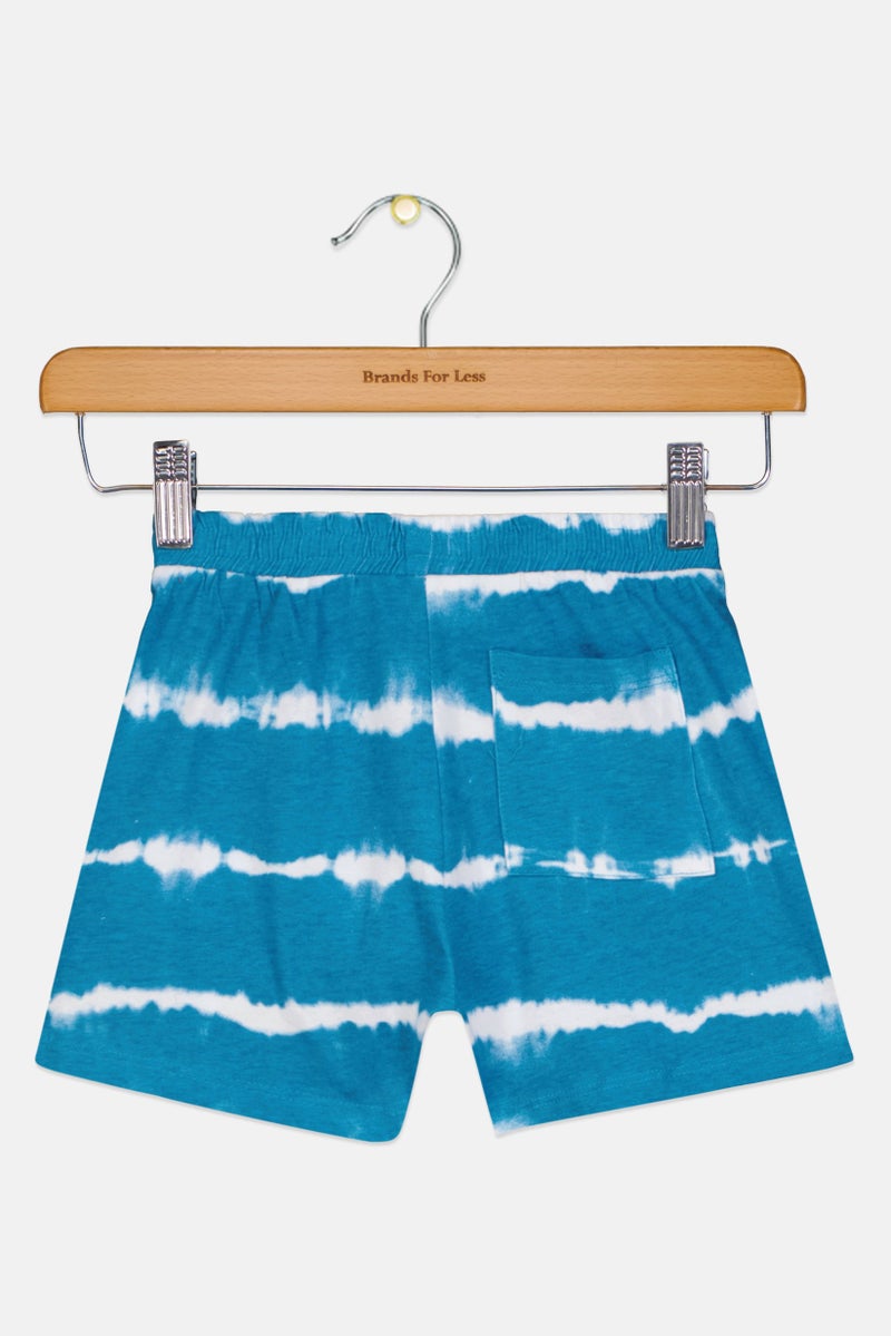 Cool Club Toddlers Boy Tie Dye Basic Shorts, Teal Blue - Image 2