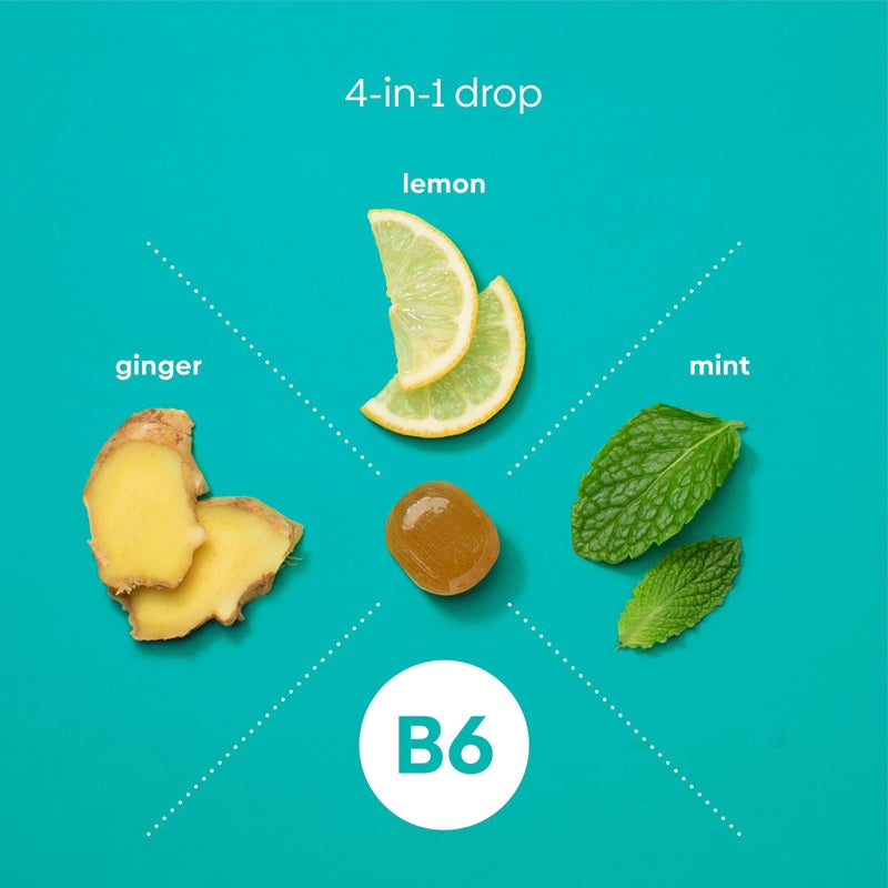 UpSpring Stomach Settle Drops for Occasional Nausea Relief/Upset Stomach with Ginger, Lemon, Spearmint, and B6. Mint Flavor Drops, 28 Ct(Packaging May Vary) - Image 3