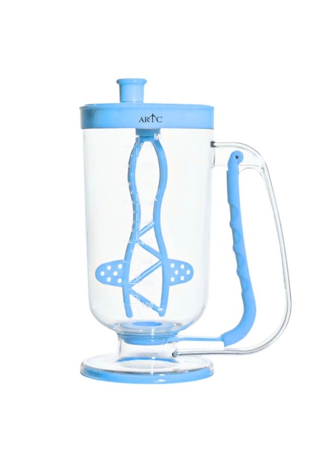 ARTC 950ML Pancake Batter Dispenser 2-in-1 – Cake Batter Dispenser Bottle, Waffle & Cupcake Batter Pourer, Transparent Acrylic Measuring Cup with Handle Trigger, No-Drip Portion Control Baking Tool Kitchen Gadget (Blue) - Image 4