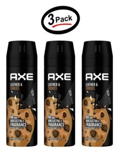 Axe Leather & Cookies 48 Hours Odor Deodorant Body Deodorant Spray For Men 150ml.3pac*3 