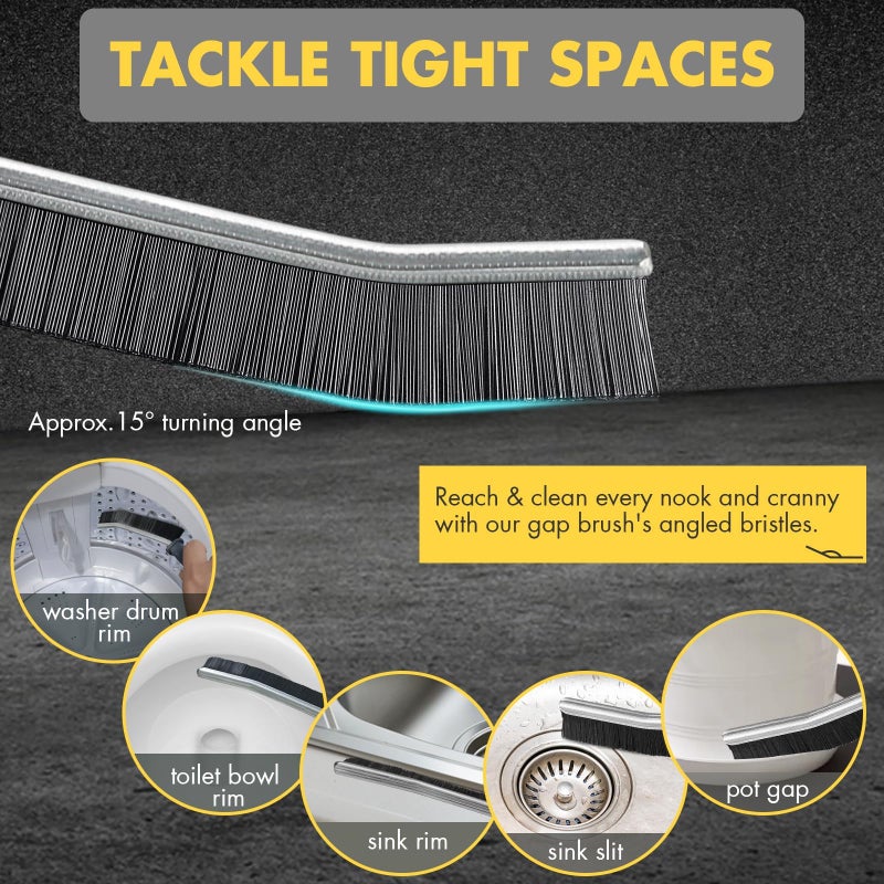 IBB Cleaning Brush Cloud Search - Hard Bristle Gap Cleaning Brush Bathroom Corner Kitchen Cleaning Brush | Hard Bristle Crevice Cleaning Brush Chimney Cleaning Brush (Gap Cleaning Brush - Pack of 2) - Image 3