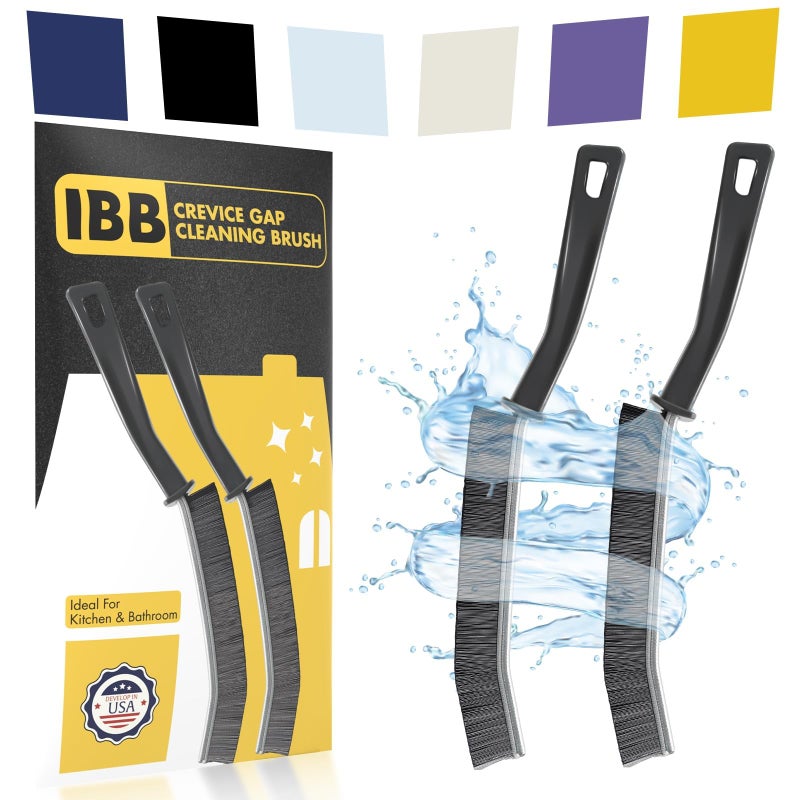 IBB Cleaning Brush Cloud Search - Hard Bristle Gap Cleaning Brush Bathroom Corner Kitchen Cleaning Brush | Hard Bristle Crevice Cleaning Brush Chimney Cleaning Brush (Gap Cleaning Brush - Pack of 2) - Image 1