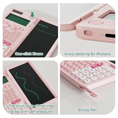 NEWYES Rechargeable Scientific Calculators for Students, Pink 991ES MAX Foldable Science Calculator with Notepad 417 Function Solar Energy Science Calculators for Middle and High School Supplies (Pink) - Image 5