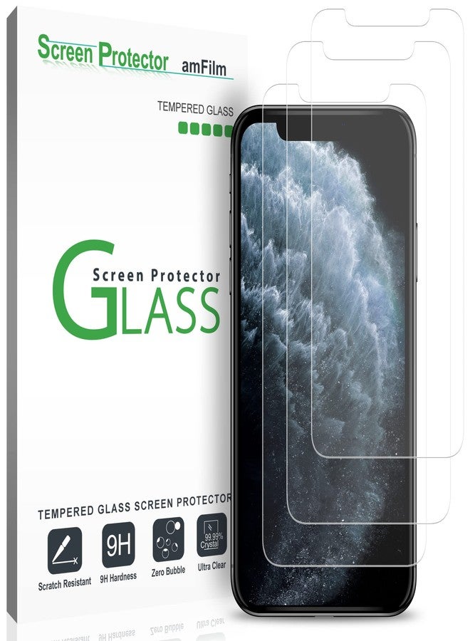 TechMatte Glass Screen Protector for iPhone 11 Pro, iPhone XS/X with Easy Installation Tray, Tempered Glass, Pack of 3 - Image 1