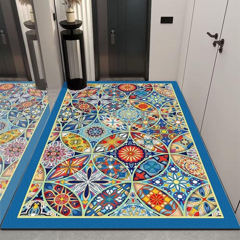 Xlot Kitchen Mats for Floor 2Pcs, Washable Anti Fatigue Mat for Cushioned, 15.7"x23.6"+15.7"x47.2", Waterproof Kitchen Rugs, Non Slip Comfort Standing Mat Rug for Home, Sink, Laundry (boho series 01) - Image 2