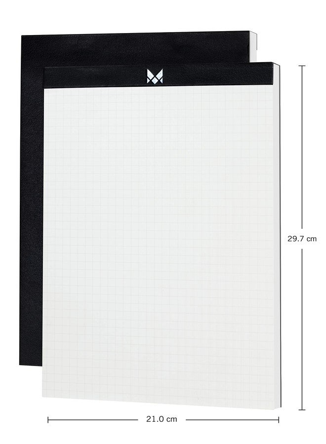 MENORAH - A4 Office Note Pad, Memo Book, Writing Pad | Pack of 2 |Tear Off 50 Sheets/100 pages - Squared pages| 100Gsm|Scribbling Pad |Legal Writing Pad, Office Note Pad, Notepad For Writing. - Image 2