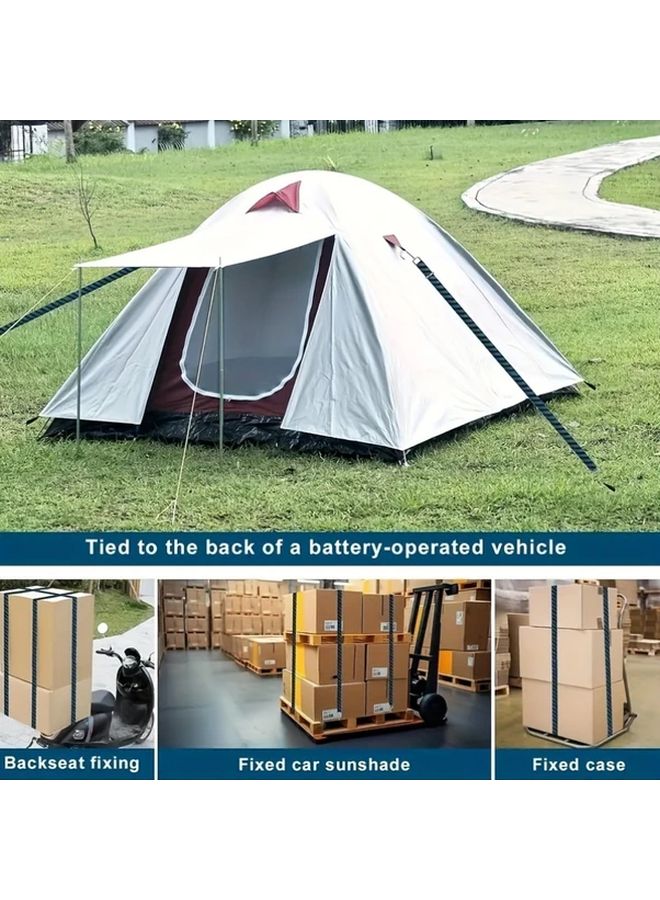 Yellow Anti Slip Elastic Bungee Cord Flat Rope With Metal Clasp For Motorcycle Bicycle Luggage - Image 5