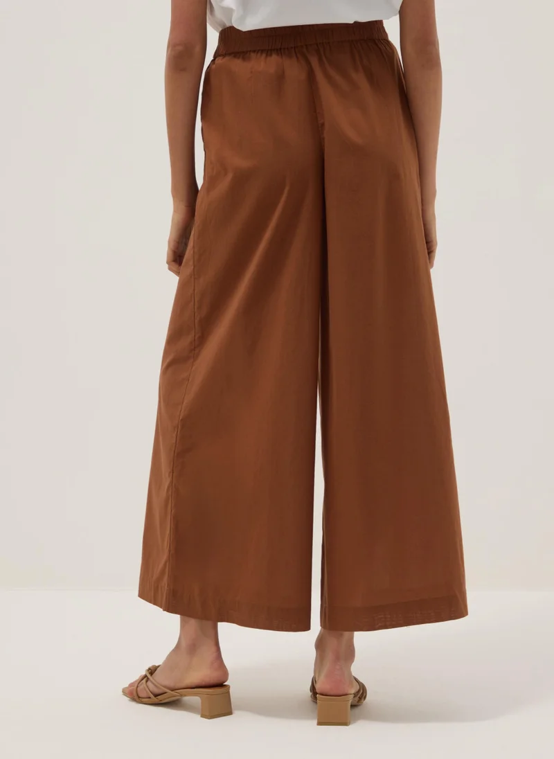 Ovs  OVS Brown Regular-Fit Pure Cotton Trousers for Women | Best Price UAE