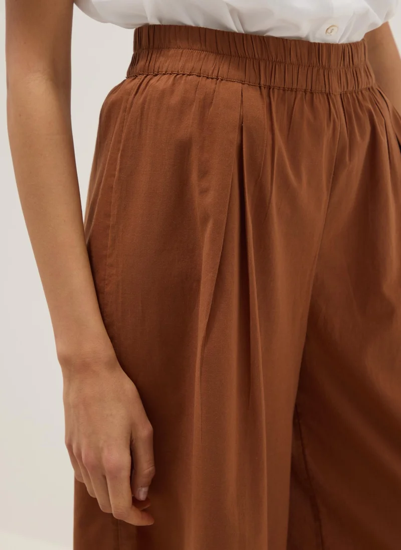 Ovs  OVS Brown Regular-Fit Pure Cotton Trousers for Women | Best Price UAE