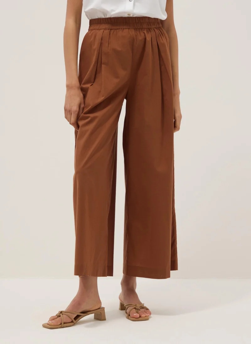 او في اس OVS Brown Regular-Fit Pure Cotton Trousers