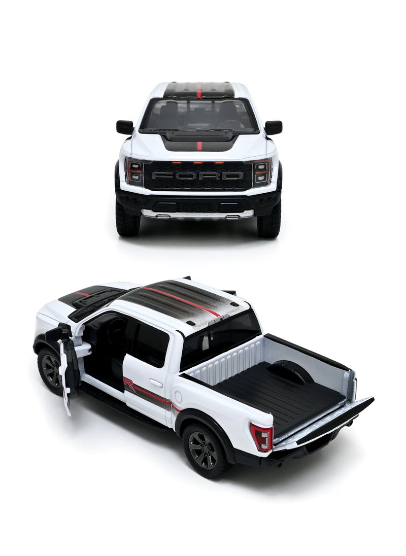 Kinsmart - 2022 Ford F-150 Raptor Pickup Truck Die Cast Metal Doors Openable Pull Back Action Toy - Image 1