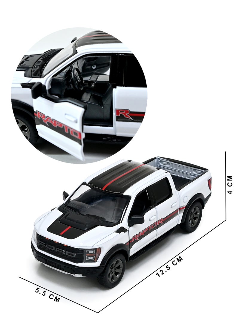 Kinsmart - 2022 Ford F-150 Raptor Pickup Truck Die Cast Metal Doors Openable Pull Back Action Toy - Image 1