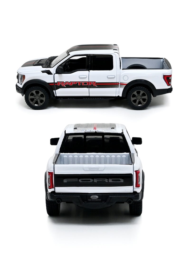 Kinsmart - 2022 Ford F-150 Raptor Pickup Truck Die Cast Metal Doors Openable Pull Back Action Toy - Image 1