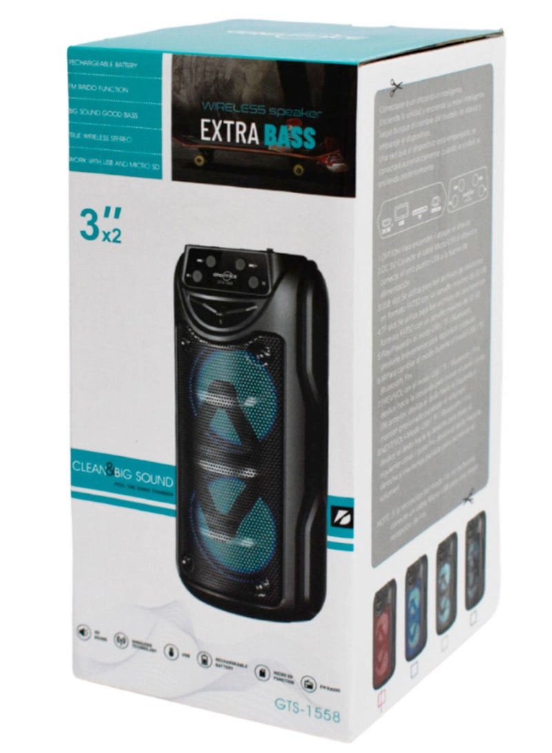 قريت نايس مكبر صوت لاسلكي يعمل بتقنية بلوتوث صوت استريو و راديو FM وذاكرة TF و مدخل USB - Image 5