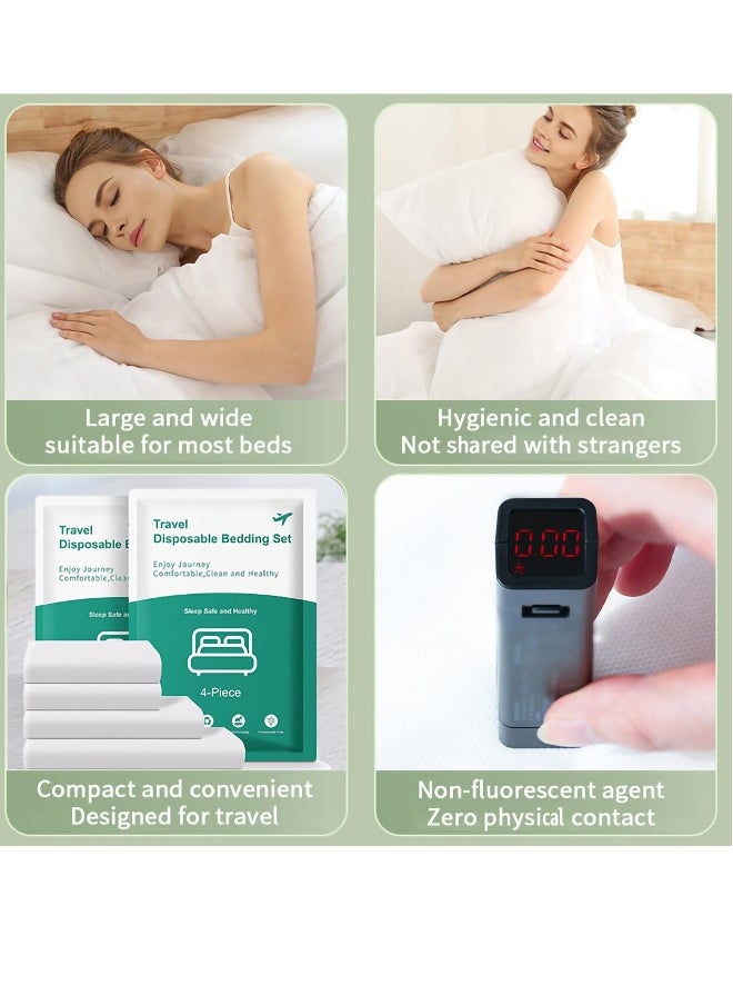 Generic Travel-Ready 8 PCS Disposable Bed Sheets Set: Queen Size with 2 Bed Sheets, 2 Quilt Covers, and 4 Pillowcases - Perfect for Business Trips, Spa & Hotel Stays  - Image 2