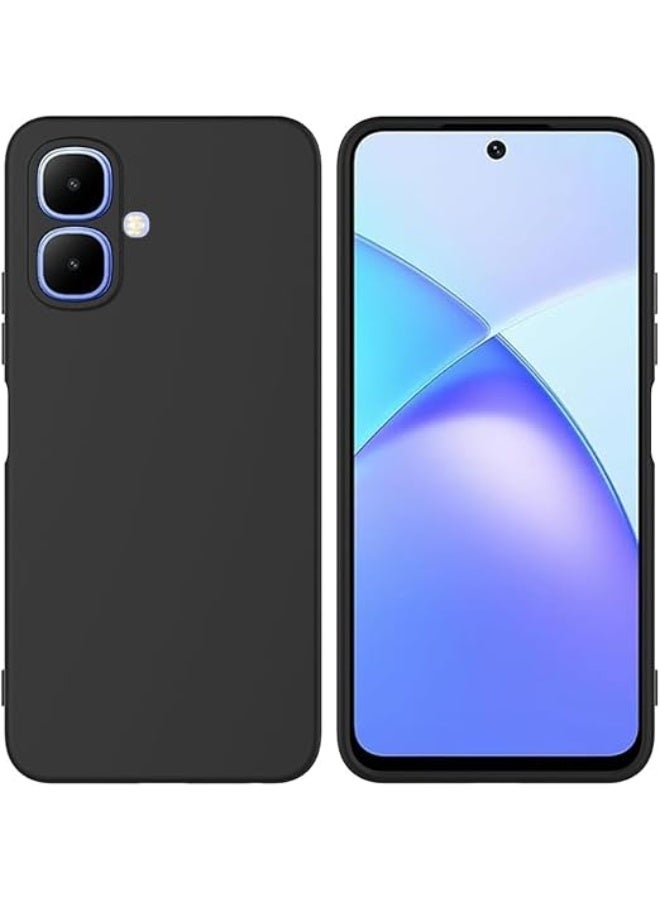 Premium Silicone Case for Infinix Smart 10 , Shockproof Protection, Soft Microfiber Lining, Anti-fingerprint Matte Finish, Camera Protective Design - Black
