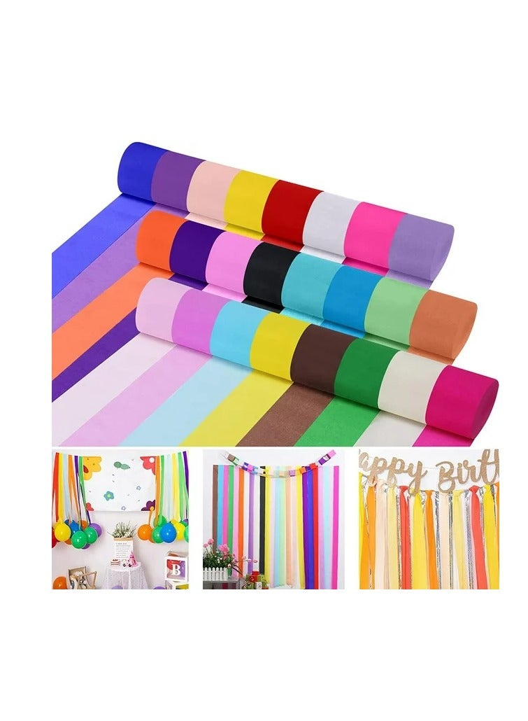 Flamingo Crepe Paper Streamer Rolls Hanging Party Decoration Total 10 Rolls Theme Party Streamer for Wedding Bridal Baby Shower Birthday DIY Art Project Supplies (Rainbow colour) - Image 3