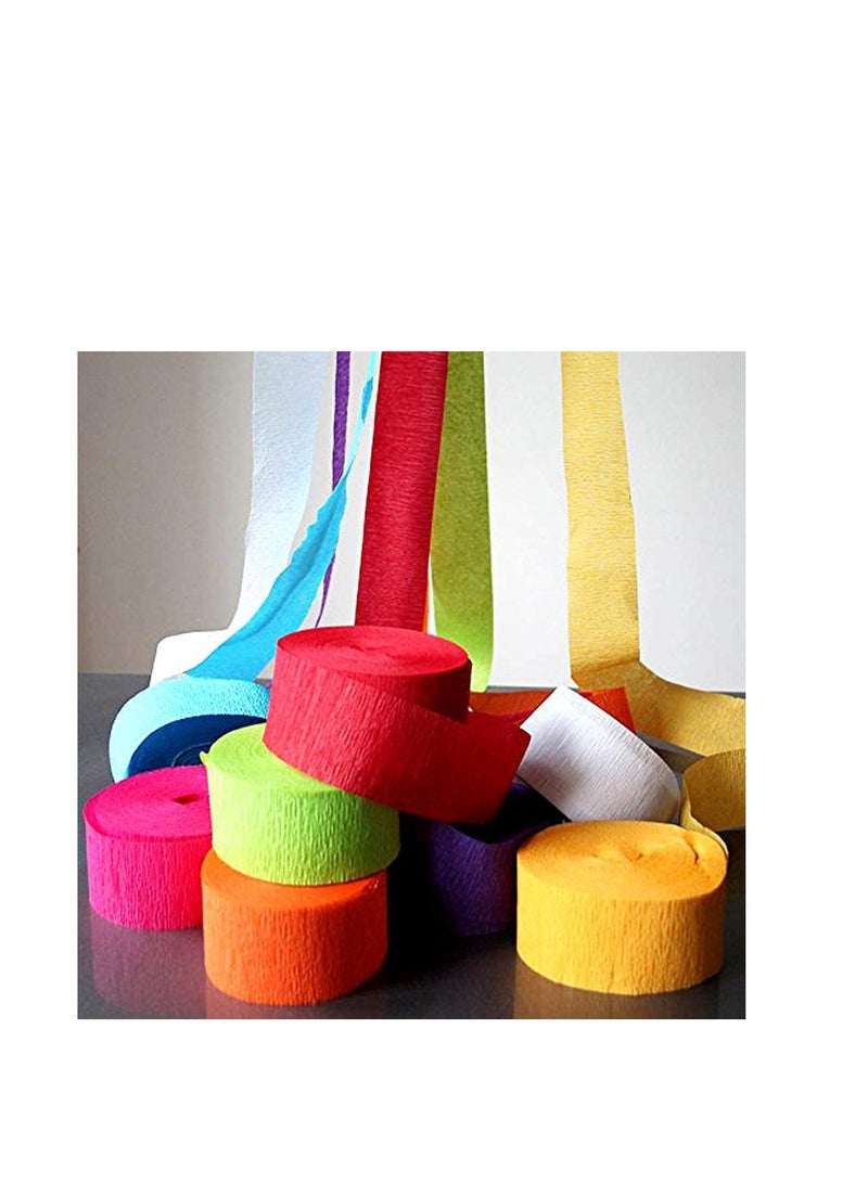 Flamingo Crepe Paper Streamer Rolls Hanging Party Decoration Total 10 Rolls Theme Party Streamer for Wedding Bridal Baby Shower Birthday DIY Art Project Supplies (Rainbow colour) - Image 5