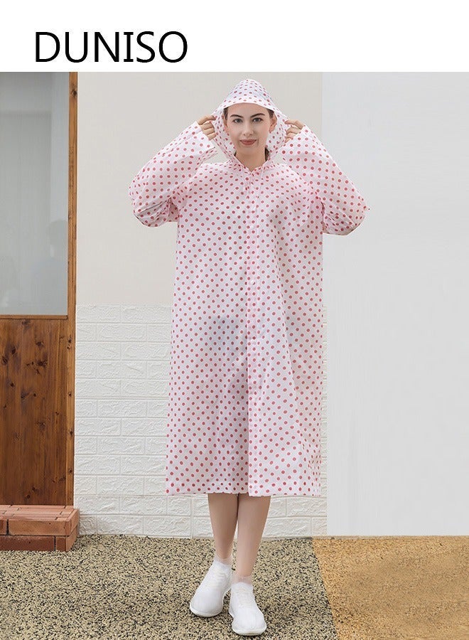 DUNISO 2PCS Raincoat For Women Portable EVA Rain Coats Reusable Rain Poncho with Hood and Sleeves For Cycling Travelling Fishing Hiking Camping - Image 1