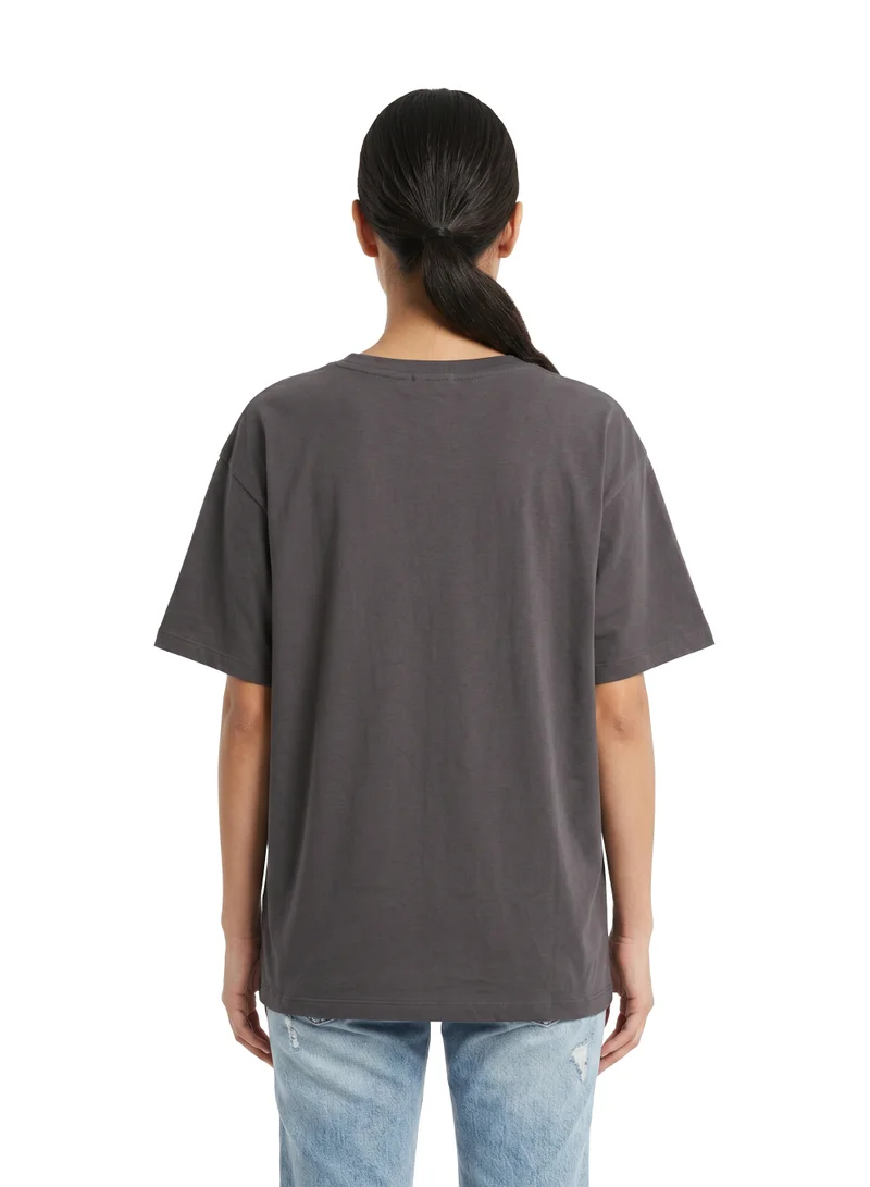 Universal Jurassic World Raptor Graphic Oversized T-Shirt for Women | Retro Dinosaur Print Casual Crew Neck Tee