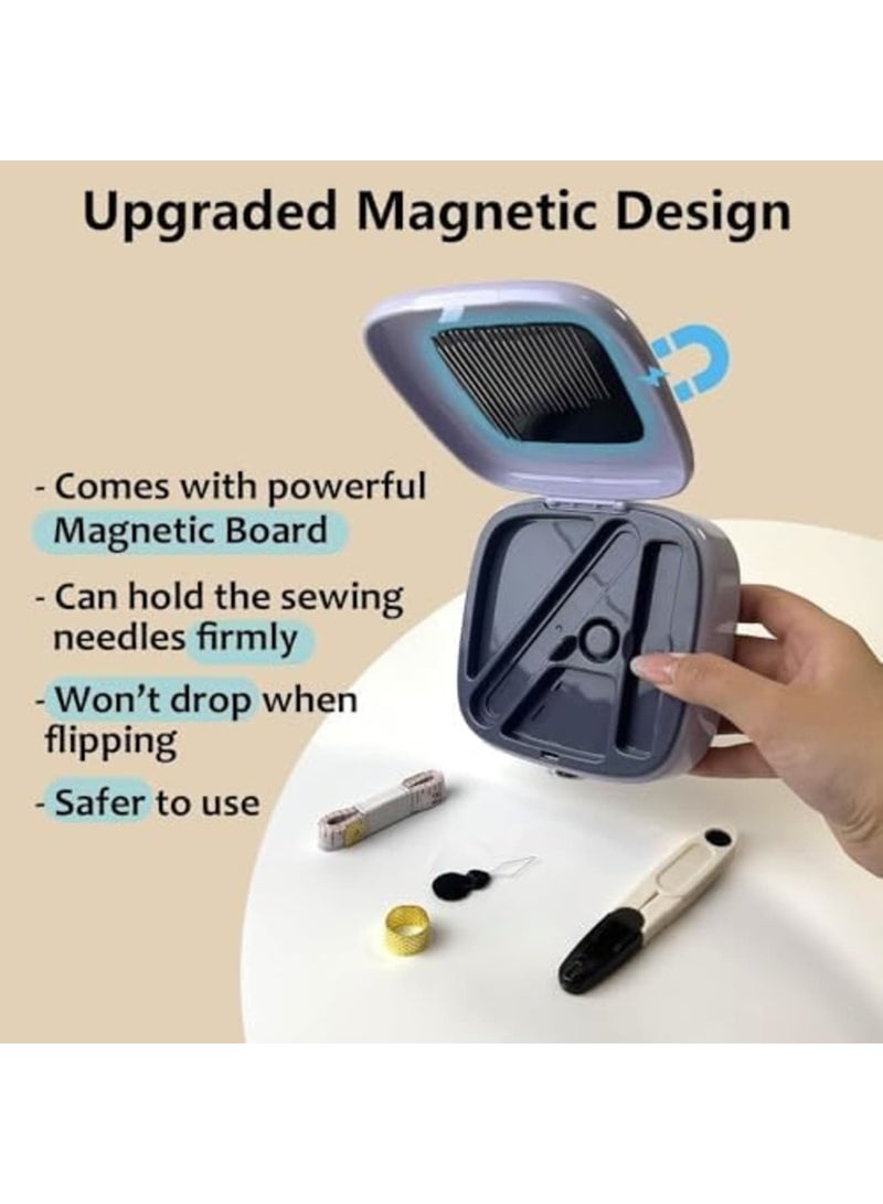 SYOSI Portable Magnetic Sewing Kit, Compact Needle and Thread Set with Essential Sewing Supplies with Scissors, Thimble, and Thread For Travel, Home, Office, Adults, and Beginners - Image 4