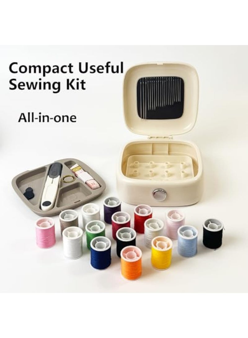 SYOSI Portable Magnetic Sewing Kit, Compact Needle and Thread Set with Essential Sewing Supplies with Scissors, Thimble, and Thread For Travel, Home, Office, Adults, and Beginners - Image 2