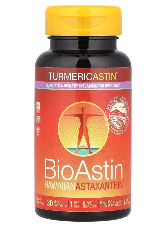 Nutrex Hawaii Turmericastin™ BioAstin® Hawaiian Astaxanthin® 30 Vegan Soft Gels 