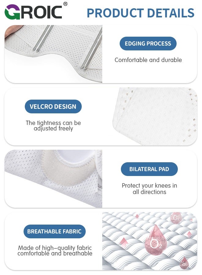 GROIC Knee Brace with Side Stabilizer, Knee Protector for Meniscus Torn Knee Pain ACL MCL Arthritis Injury Recovery, Sports Protective Equipment - Image 4