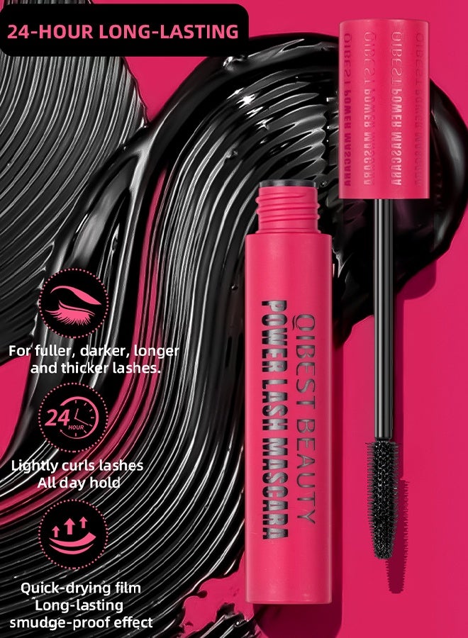 QiBest Power Lash Multiplying Mascara, Mascara Black Fiber Mascara Charming Longlasting Mascara, Thick and Long Eyelash Waterproof and Smudge proof Eyes Makeup - Image 4