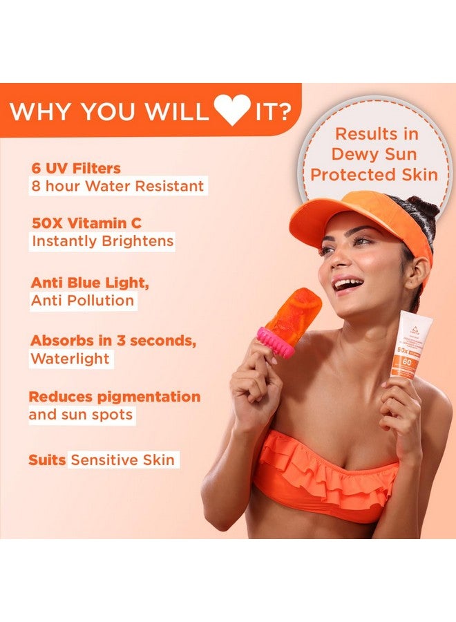 Light Up Gold Rush Gold Standard Vitamin C + 1% Ceramide Complex Sunscreen Spf 60 Pa ++++ Uvauvb Filters Anti Blue Light Anti Pollution 50G - Image 5