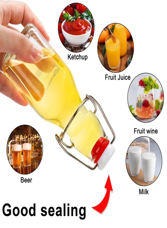 تيبري مجموعة تيبيري المكونة من 15 زجاجة تخمير سعة 5 أونصات بغطاء متأرجح وأغطية سهلة الفتح مانعة للتسرب، زجاجات مربعة الشكل بغطاء قلاب مناسبة لمشروبات الكومبوتشا والكفير ومستخلص الفانيليا والبيرة - Image 4