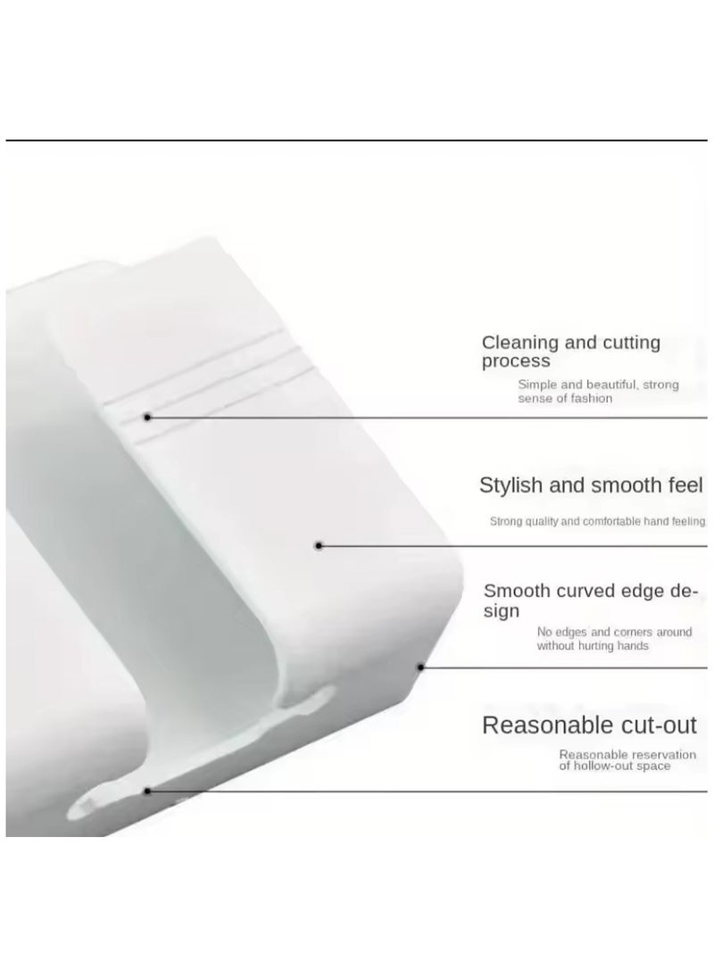 Generic - Two-Piece Wall Mount Holder for Mobile and Remote, Wall-Mounted Mobile and Remote Holder with Adhesive, Mobile Phone Holder for Hanging, Wall Stand to Aid Mobile Charging Next to the Socket, Remote Control Holder, Phone Holder with Bottom Slot for Mobile Charging While Hanging, High-Quality White Adhesive Wall Mount for Holding and Carrying Mobile Device and TV Remote - Image 1