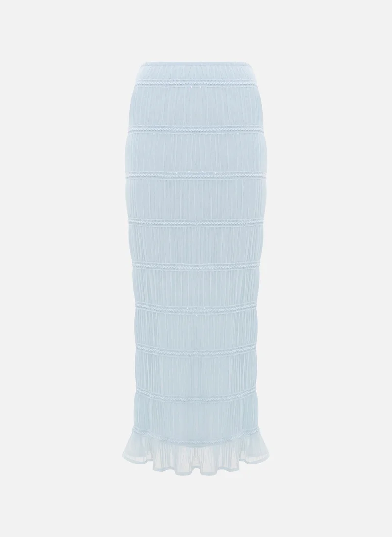 Lichi Maxi skirt in crinkled fabric