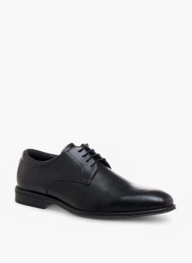 دوتشيني Men's Textured Lace-Up Derby Shoes