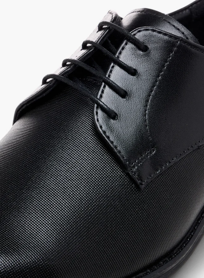 DUCHINI Men's Textured Lace-Up Derby Shoes