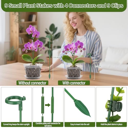 Jollidecor Orchid Pots with Holes and Saucers for Repotting | 4, 5, 5.6, 6 inch Clear Plastic Orchid Pots Flower Plant Pot with Stakes Clips | Breathable Slotted Orchids Planter with Drainage for Root Health - Image 5