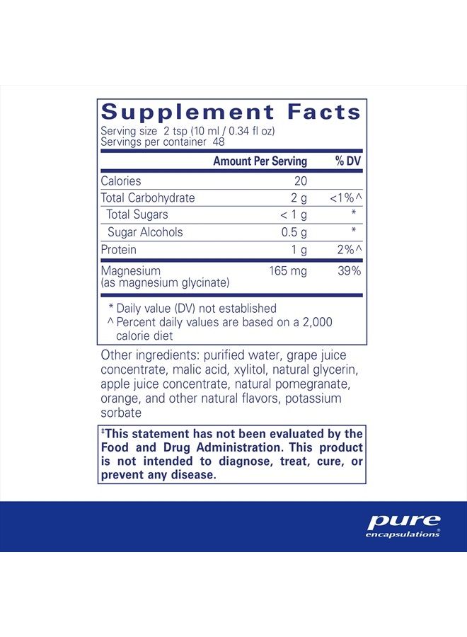 Pure Encapsulations Magnesium Glycinate Liquid | Supports Musculoskeletal and Cardiovascular Health* | 16.2 fl. oz. - Image 2