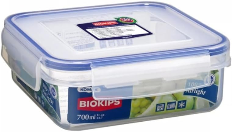 كوماكس Komax Biokips وعاء تخزين طعام مربع سعة 700 مل | مصنوع من مادة البولي بروبيلين (PP) | خالٍ من BPA | محكم الإغلاق ومانع للتسرب بنسبة 100% | آمن للاستخدام في الميكروويف والفريزر - Image 1