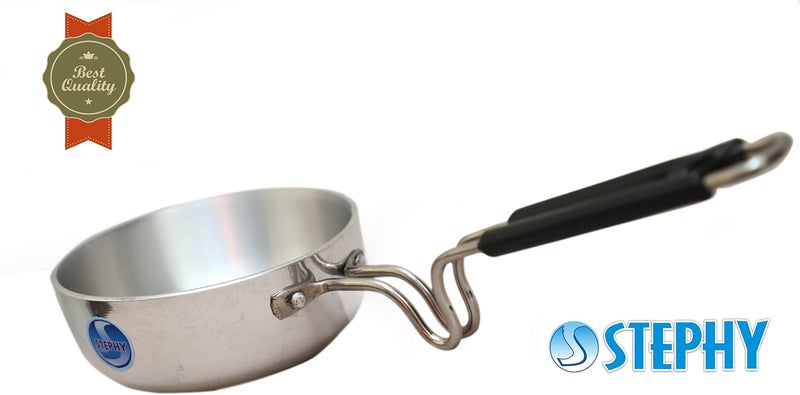 STEPHY Aluminium Tadka Pan with Unbreakable Steel Handle Tadka Pan (15+15 cm) - Image 4